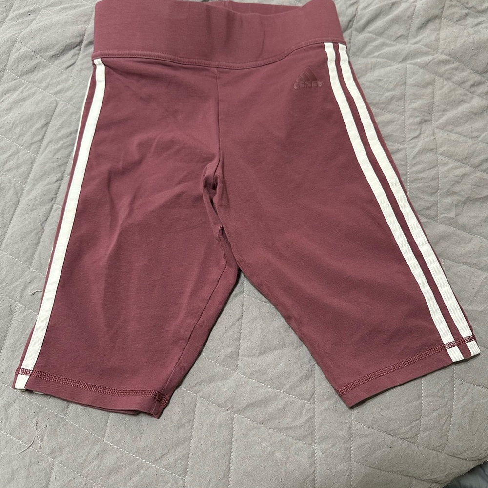 Adidas red wine bike shorts